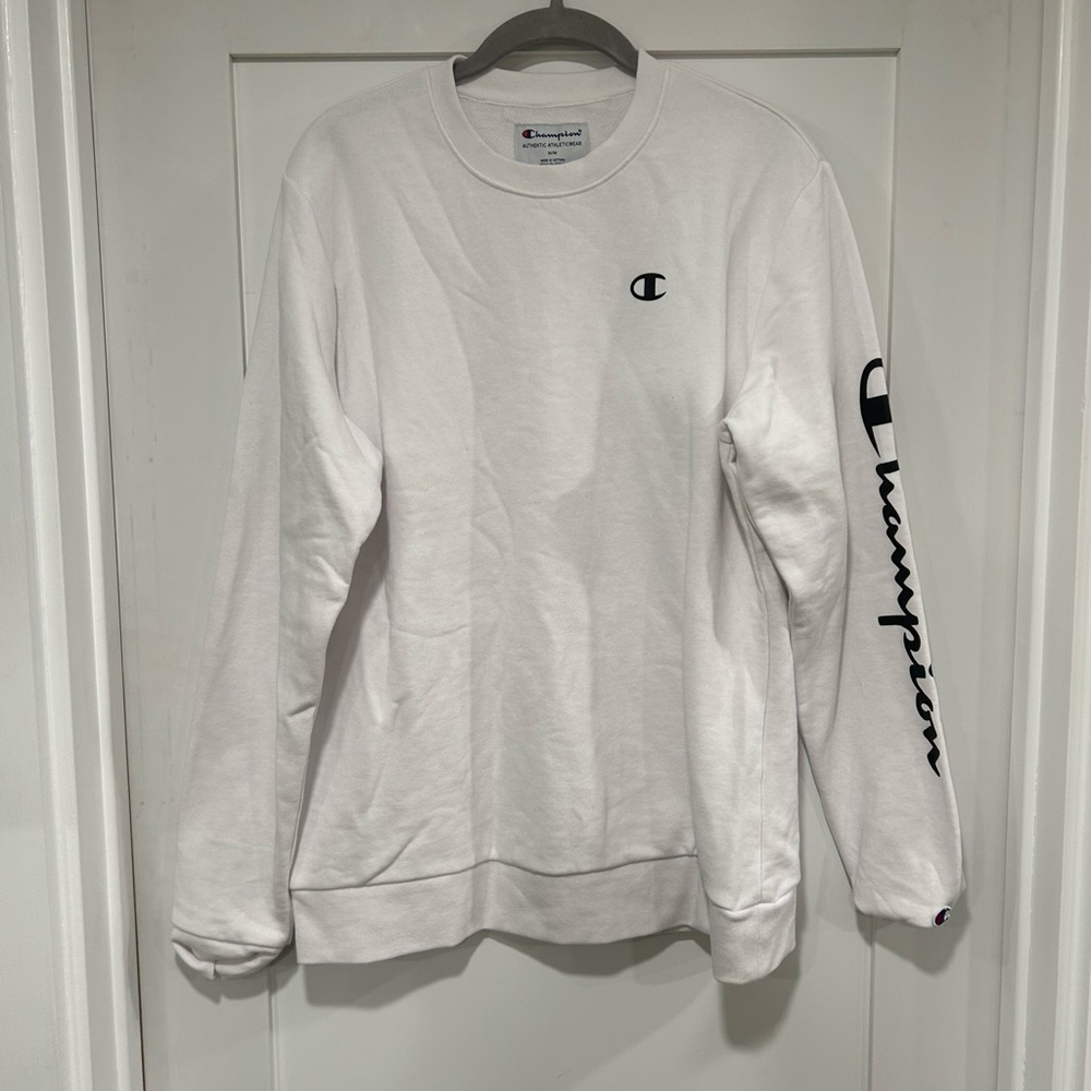 Champion White Sweatshirt with Logo